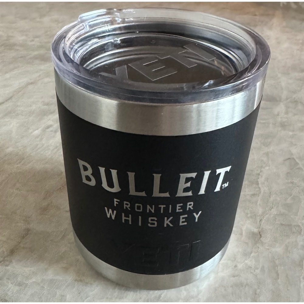 Yeti Bulleit Frontier Whiskey Lowball 10‎ oz Tumbler Black Stainless Steel Cup